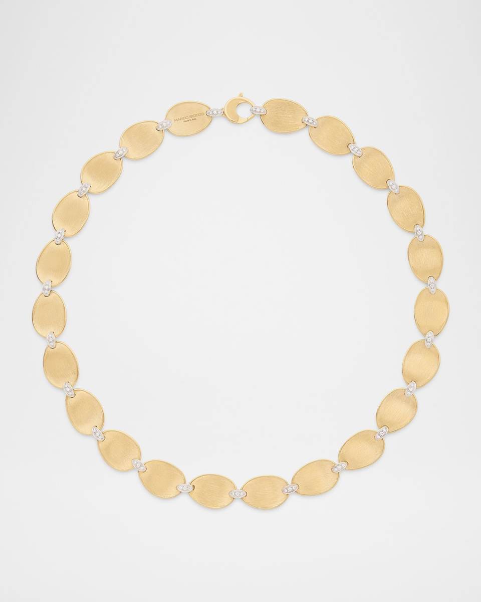 18K Gold Lunaria Necklace with Diamonds